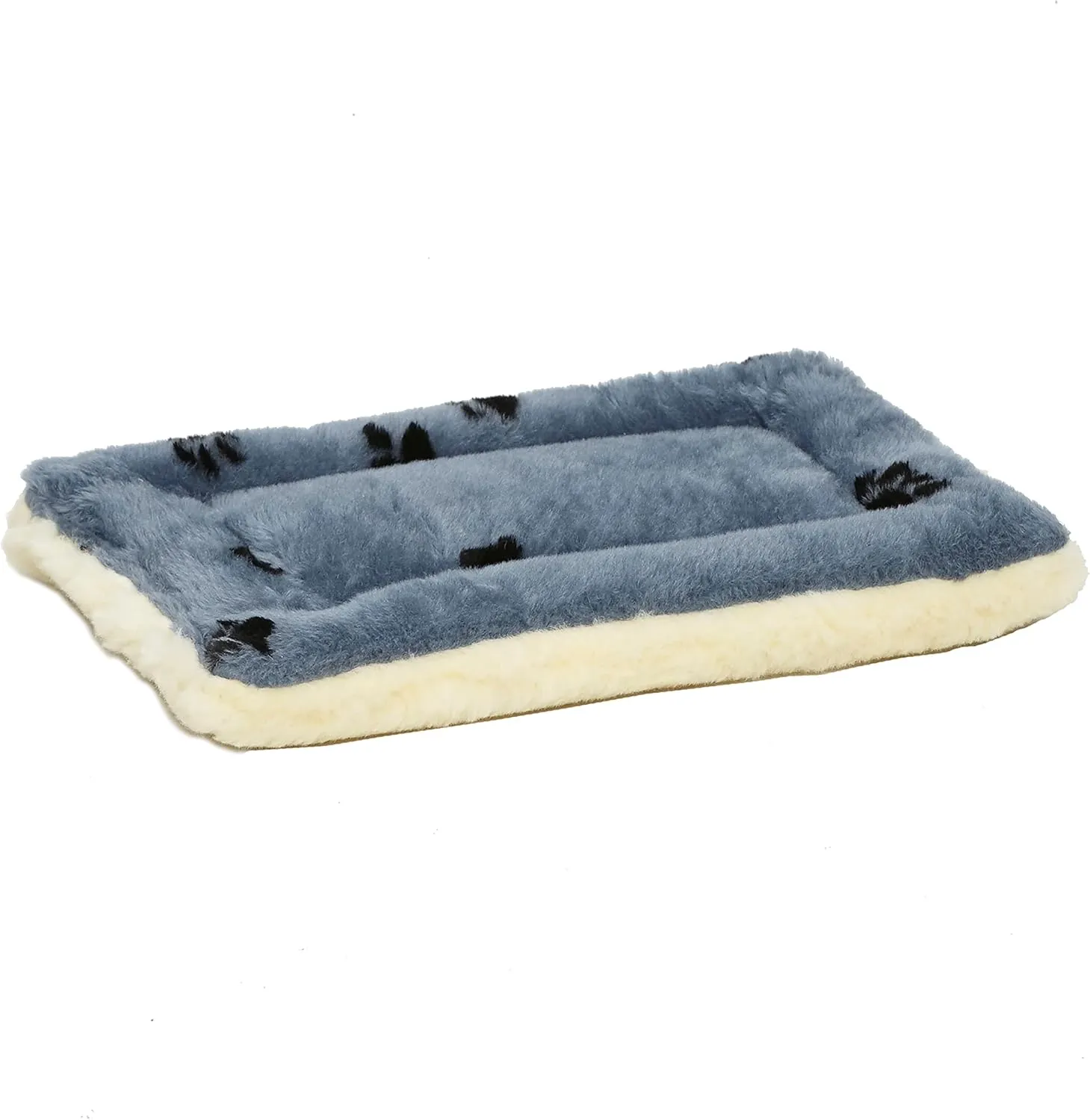 MidWest Homes for Pets Reversible Paw Print Pet Bed in Blue/White, Dog Bed Measures 17L x 11W x 1.5H for 'Tiny' Dog Breed, Machine Wash