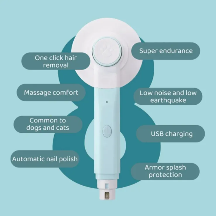 Multifunctional 2 in 1 Pet Comb   Nail Grinder