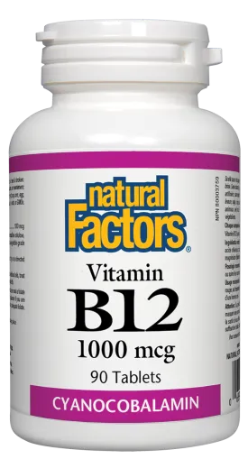 Natural Factors B12 (1000mcg) (90 Tablets)