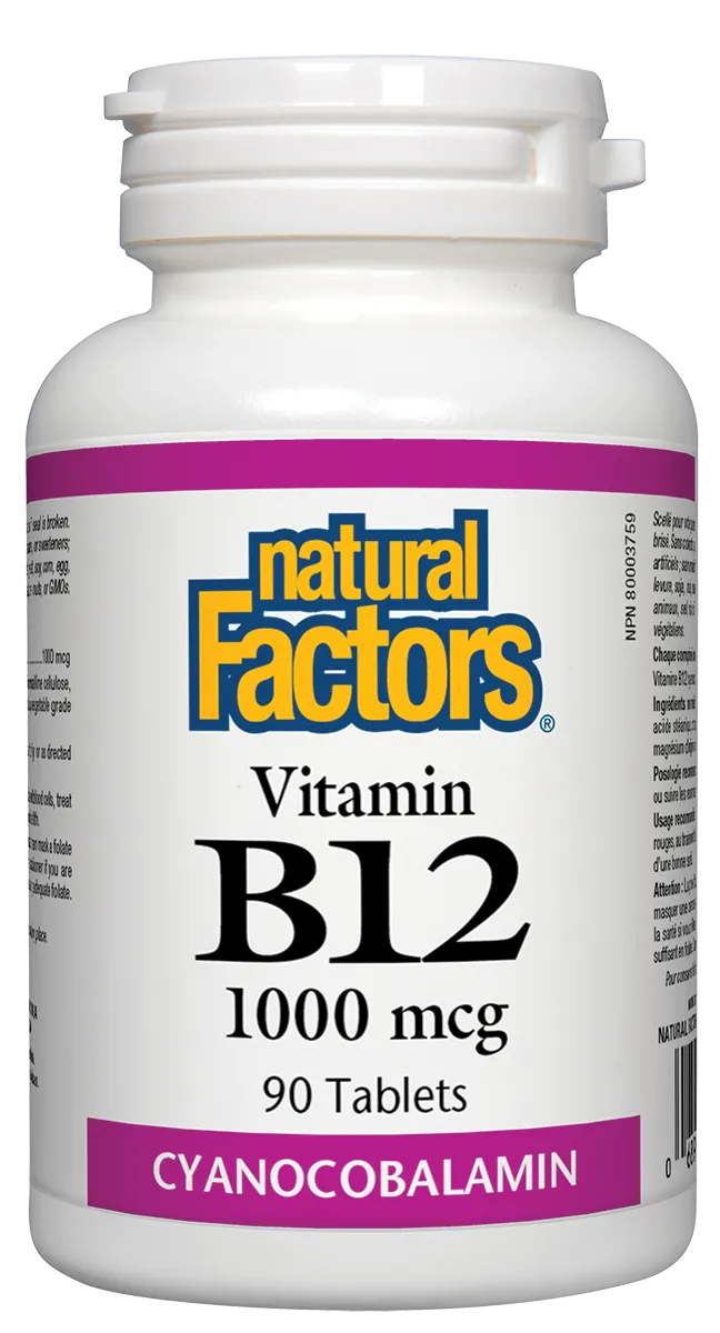 Natural Factors B12 (1000mcg) (90 Tablets)