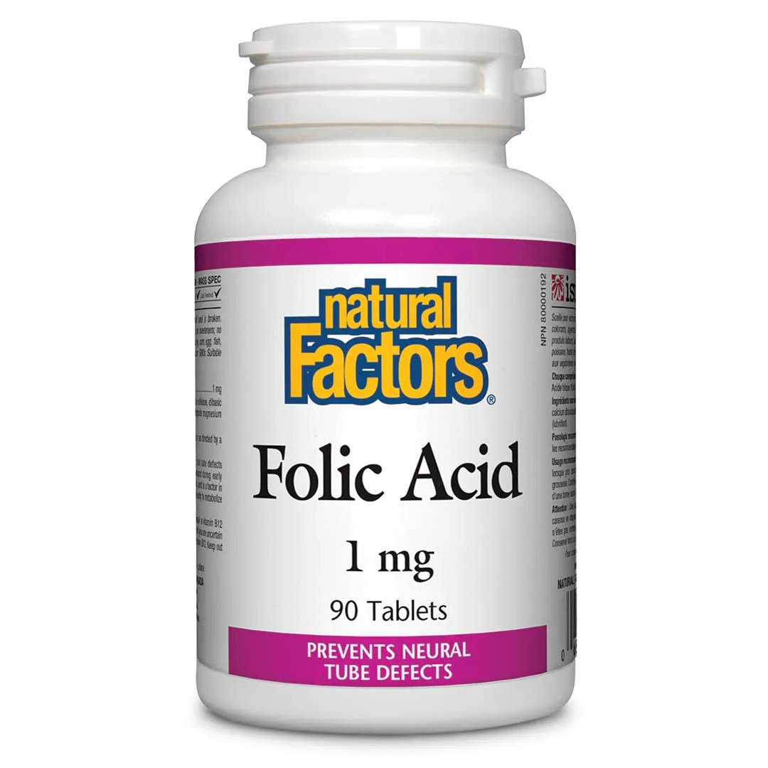 Natural Factors Folic Acid (1mg) (90 Tablets)