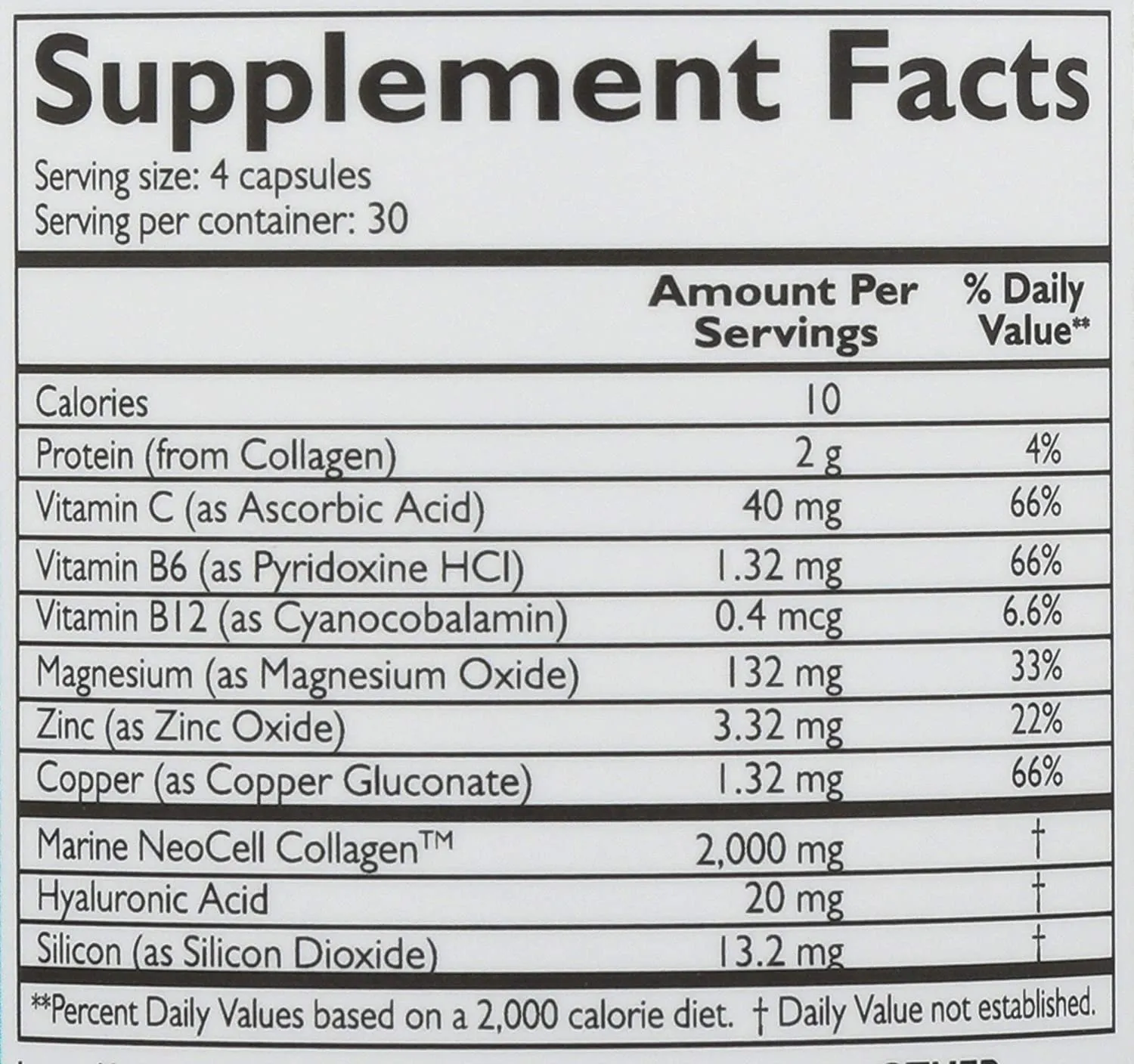 Neocell Marine Collagen plus Hyaluronic Acid 2000mg 120 capsules