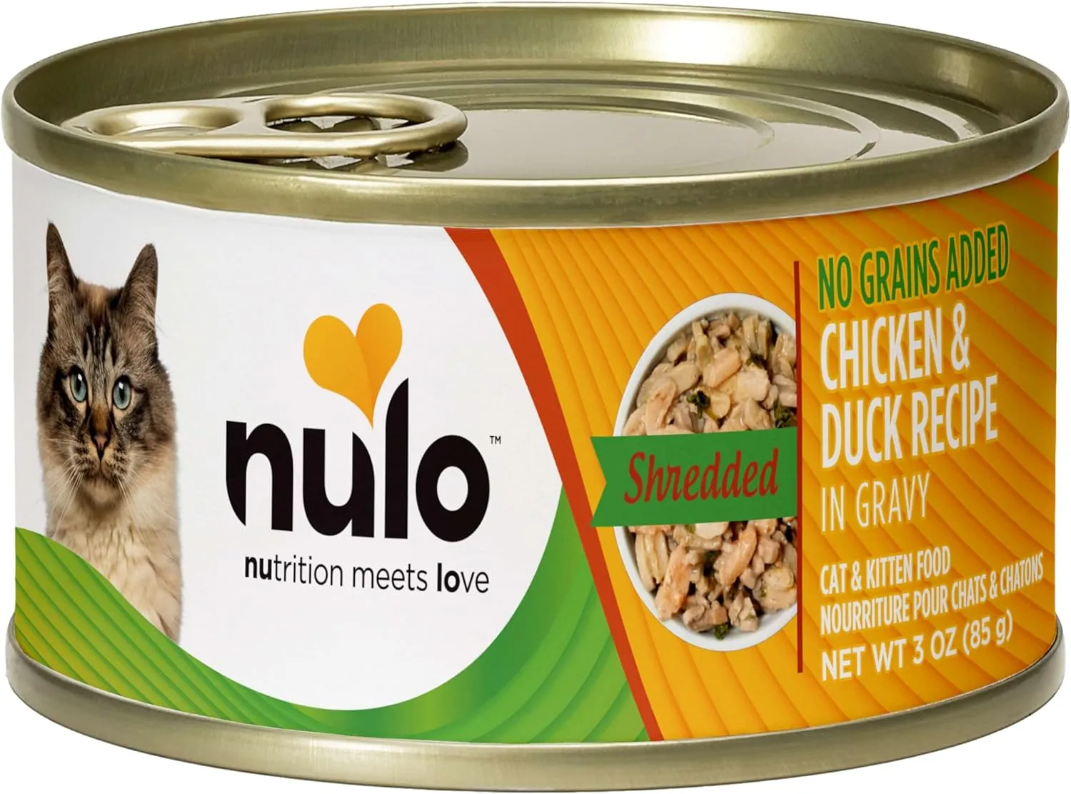 Nulo Chicken & Duck Shredded Wet Canned Cat Food, 3 Ounce (Pack of 24)