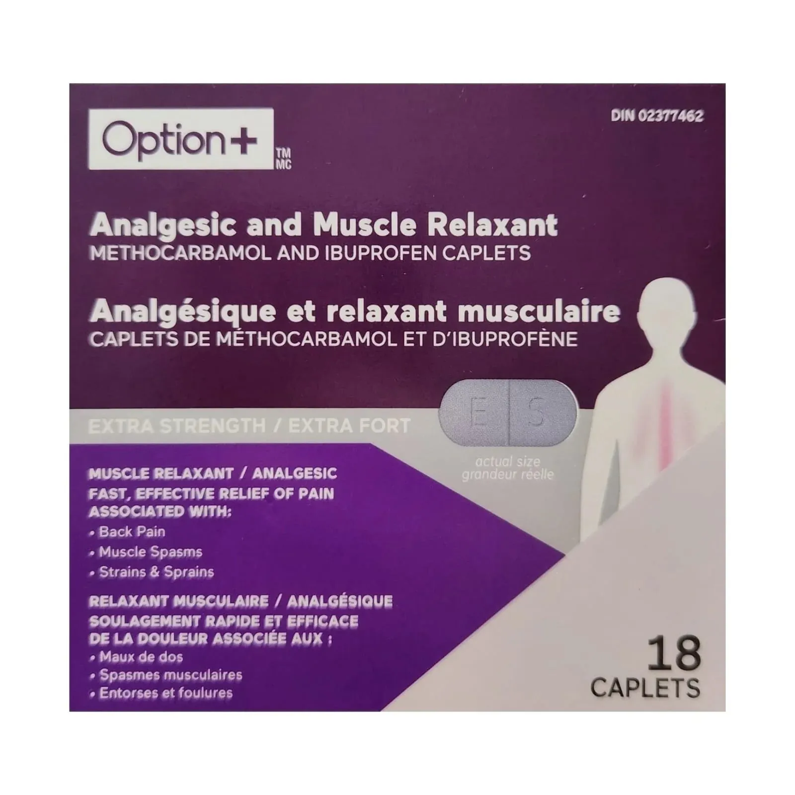 Option  Analgesic and Muscle Relaxant Extra Strength 18 caplets