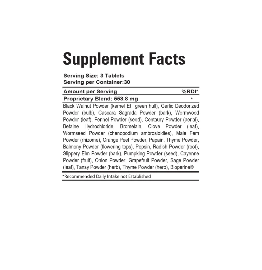 Organic Farms Vitamins Parasites AM Dietary Supplement