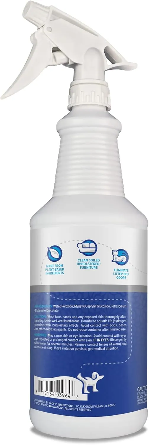 peepatrol Pet Stain   Odor Eliminator - 32 oz Spray Bottle - Professional Strength Advanced Formula Tackles Biological Messes on Fabric, Carpet, and More