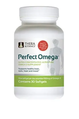 Perfect Omega Fish Oil Supplement by Therabotanics - EPA & DHA – High Absorption, Concentrated Omega 3 for Heart, Brain, Eye, & Metabolic Health. Alaskan Fish Oil Softgels - 30 Count (Pack of 1)