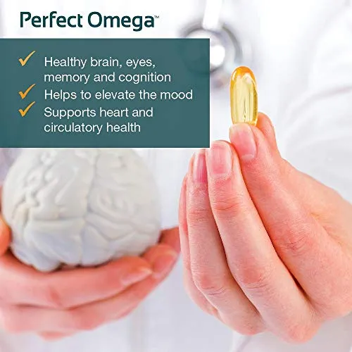 Perfect Omega Fish Oil Supplement by Therabotanics - EPA & DHA – High Absorption, Concentrated Omega 3 for Heart, Brain, Eye, & Metabolic Health. Alaskan Fish Oil Softgels - 30 Count (Pack of 1)