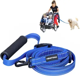 Pet Products Hands Free Dog Leash, Around The Waist, Crossbody, Solid Handle, Heavy Duty, (Blue)