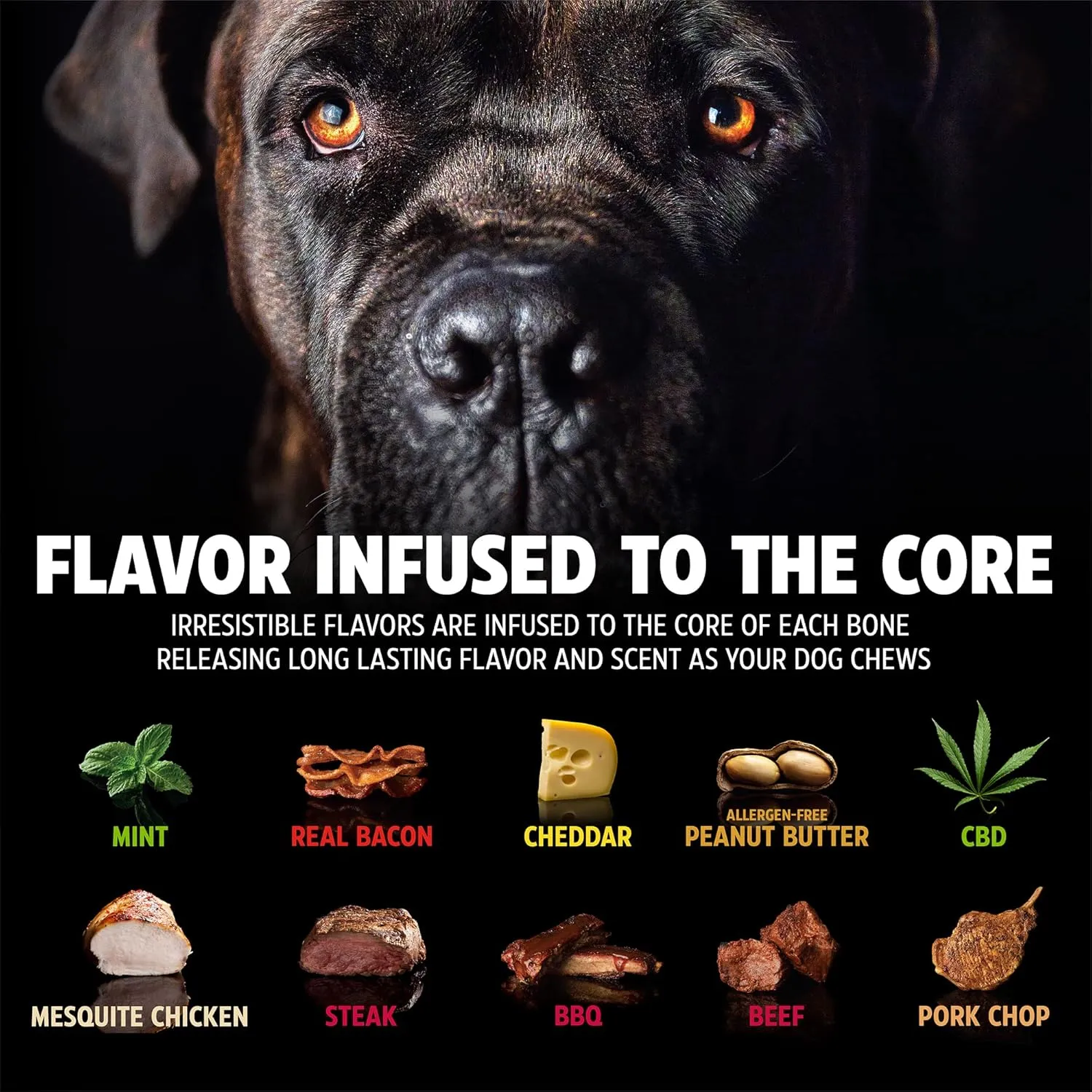 Pet Qwerks Flavorit BarkBone - Fillable Dog Bone for Moderate Chewers - Mesquite Chicken Flavor - 5.5"