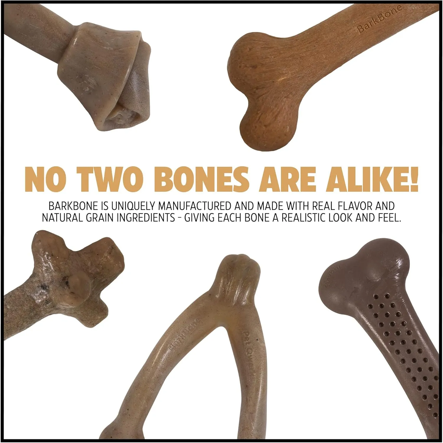 Pet Qwerks Flavorit BarkBone - Fillable Dog Bone for Moderate Chewers - Mesquite Chicken Flavor - 5.5"