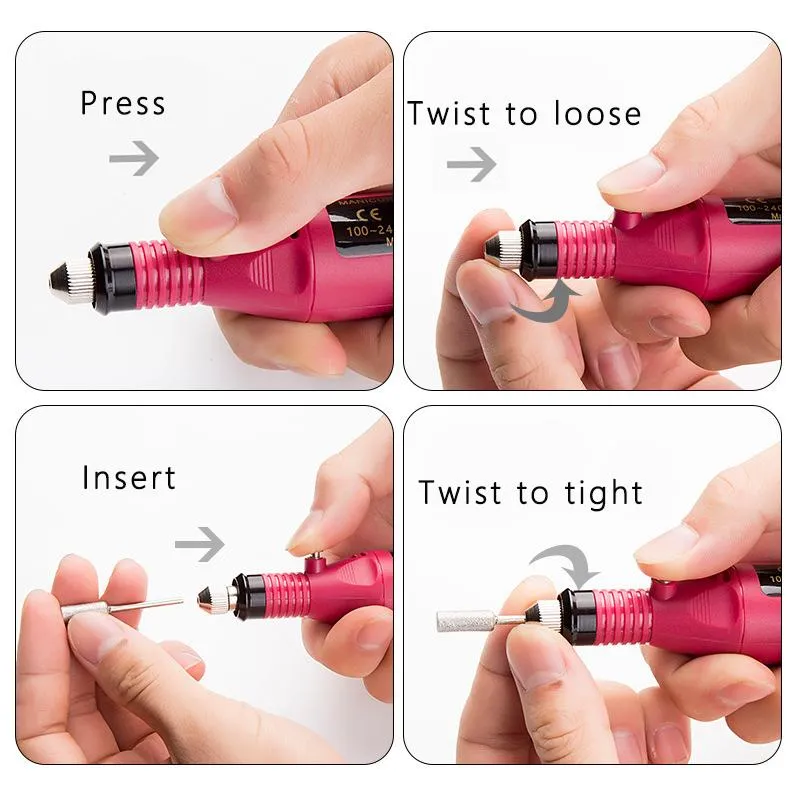 Portable Electric Nail File Drill Machine Kit