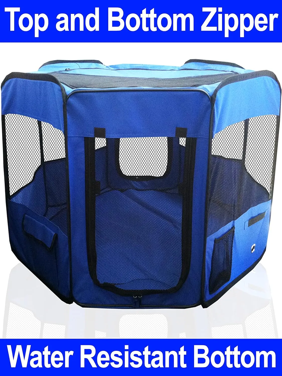 Portable Pet Playpen 45 * 45 * 22" Premium Large Size Puppy Kennel - Best for Small and Medium Size Dogs and Cats - Simple Folding Design for Easy Storage