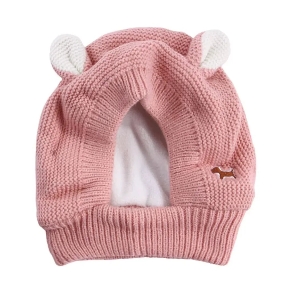 Quiet Dog Ear Muffs Noise Protection Pet Ears Covers Knitted Hat Anxiety Relief Winter Warm Earmuffs for Medium Large Dogs New