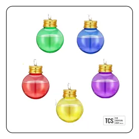"Booze Baubles" Round Fillable Hanging Baubles (5 Colours)