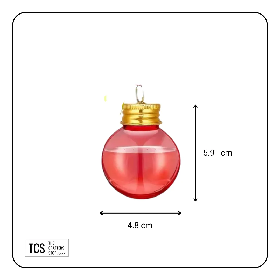 "Booze Baubles" Round Fillable Hanging Baubles (5 Colours)