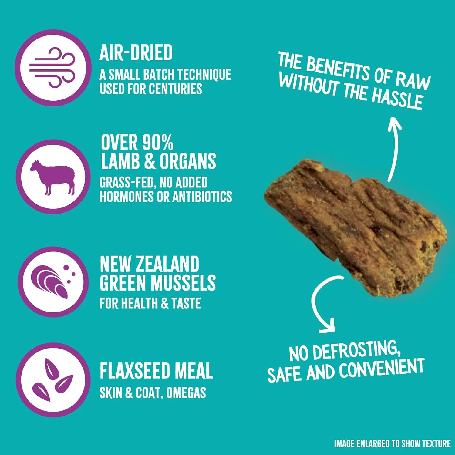 RawTernative Air Dried Dog Food, High Protein, Over 90% Real Lamb & Lamb Organs   New Zealand Green Mussels, Complete Meal or Topper, Grain Free, Gluten Free, Non GMO, (1 lb Bag)