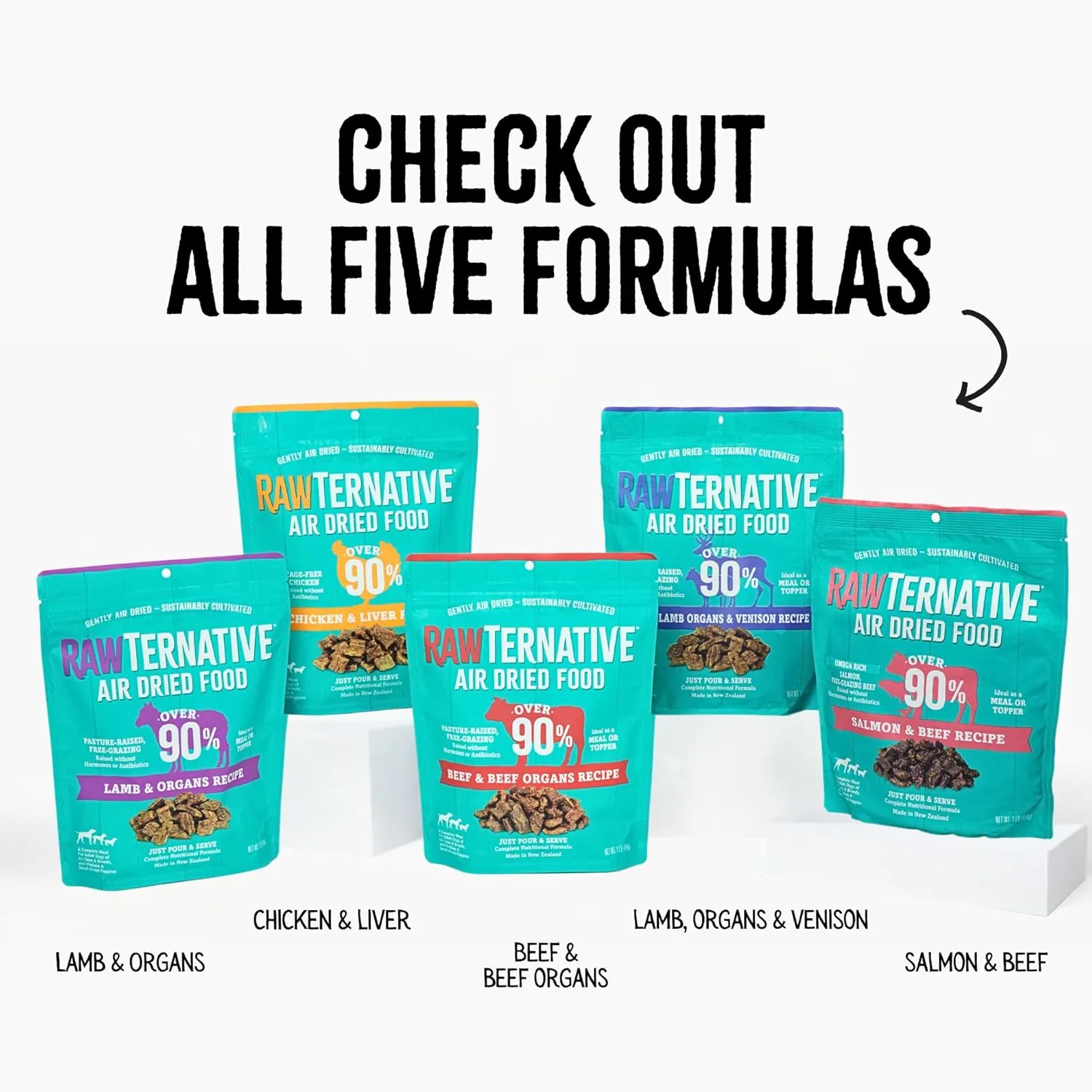 RawTernative Air Dried Dog Food, High Protein, Over 90% Real Lamb & Lamb Organs   New Zealand Green Mussels, Complete Meal or Topper, Grain Free, Gluten Free, Non GMO, (1 lb Bag)