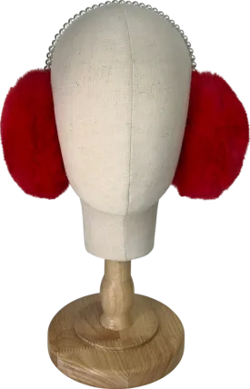 Red Earmuffs With Pearls One Size