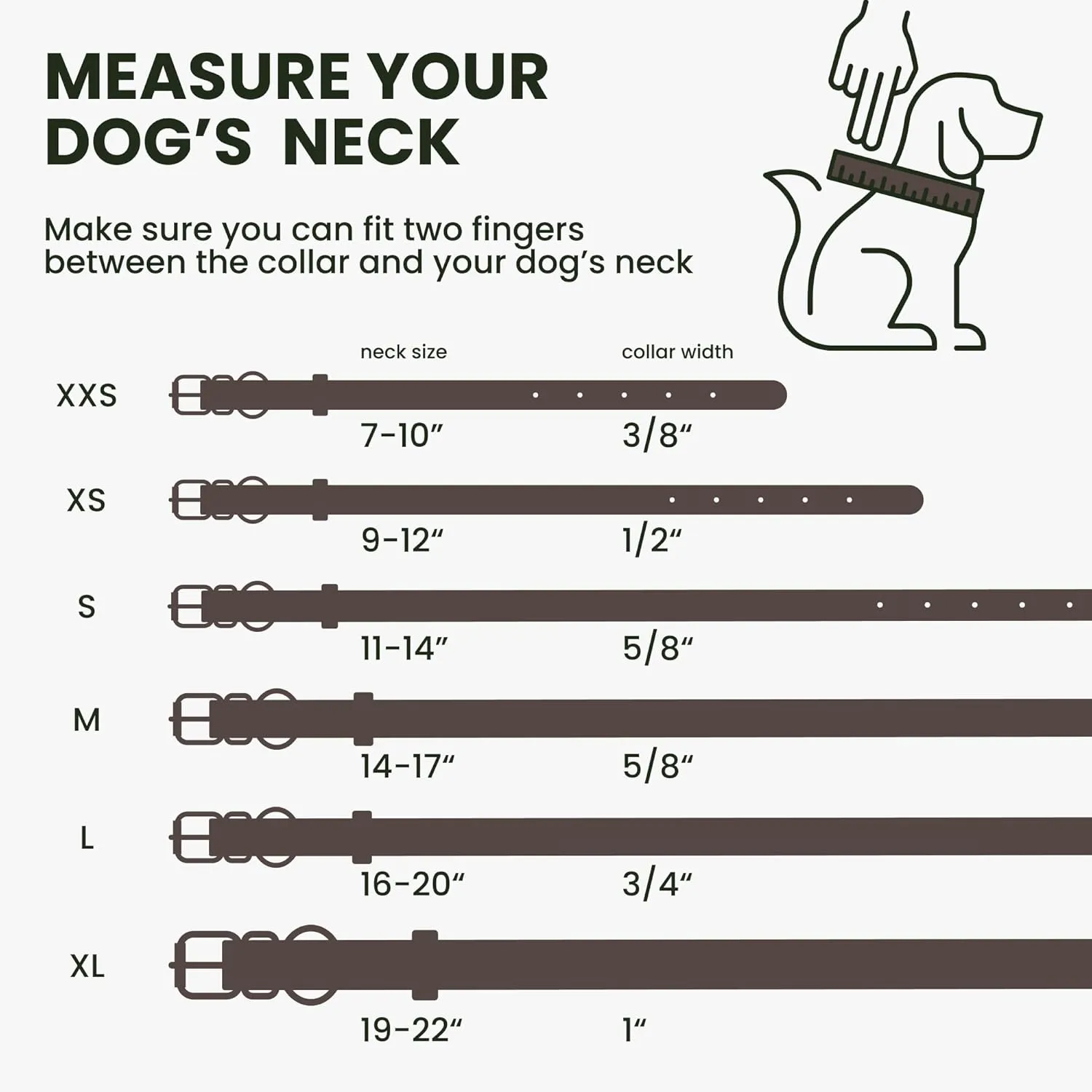 Rolled Leather Dog Collar Soft Round Collars, ID Tag for Small Medium Large Dogs (7-10 inch, Brown)
