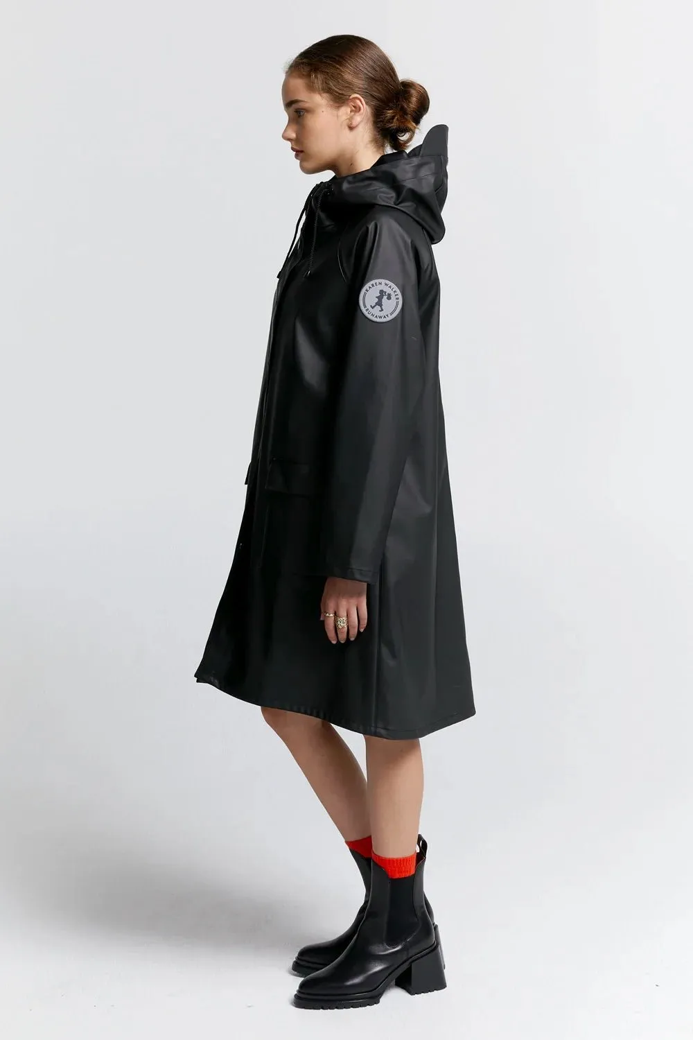Runaway Long Raincoat | Black