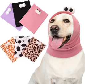 SAWMONG Dog Calming Hoodie Ear Head Covers for Noise Fireworks,No Shake Ear Wraps for Anxiety Relief,Dog Ear Muffs Dog Hematoma Ear Wrap Pet Grooming and Force Drying Dog Ear Protector,Pink,M