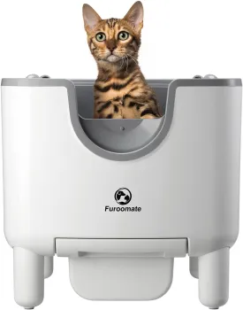 Self-Cleaning Litter Box, Open-Top Automatic Cat Litter Box, Easy Maintenance, with Built-in Safety Features and Odor Control