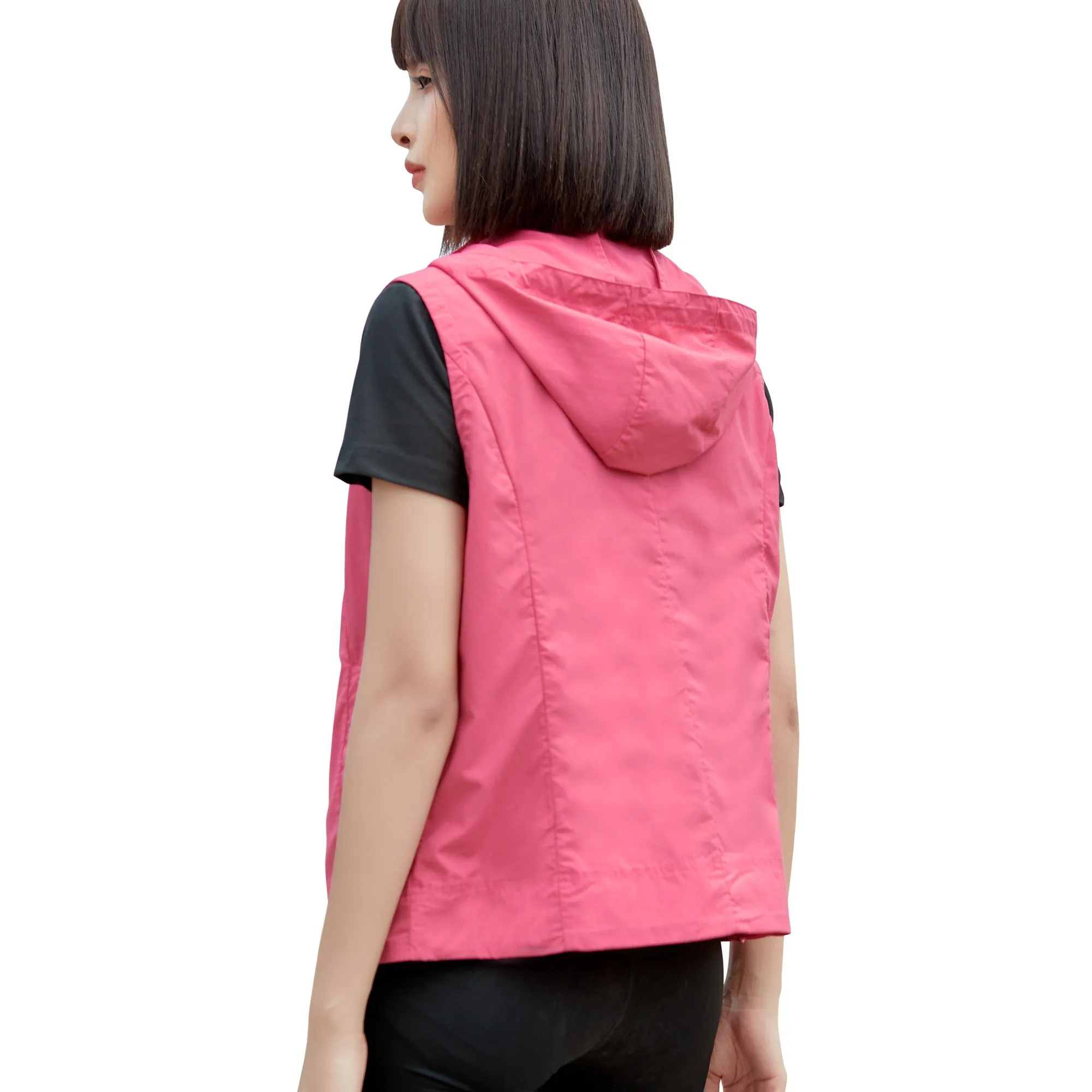 Sidiou Group Anniou Casual Sport UPF40  UV Protection Jacket Vest Breathable Quick Dry Hooded Vest Sleeveles Outdoor Cycling Running Waistcoats