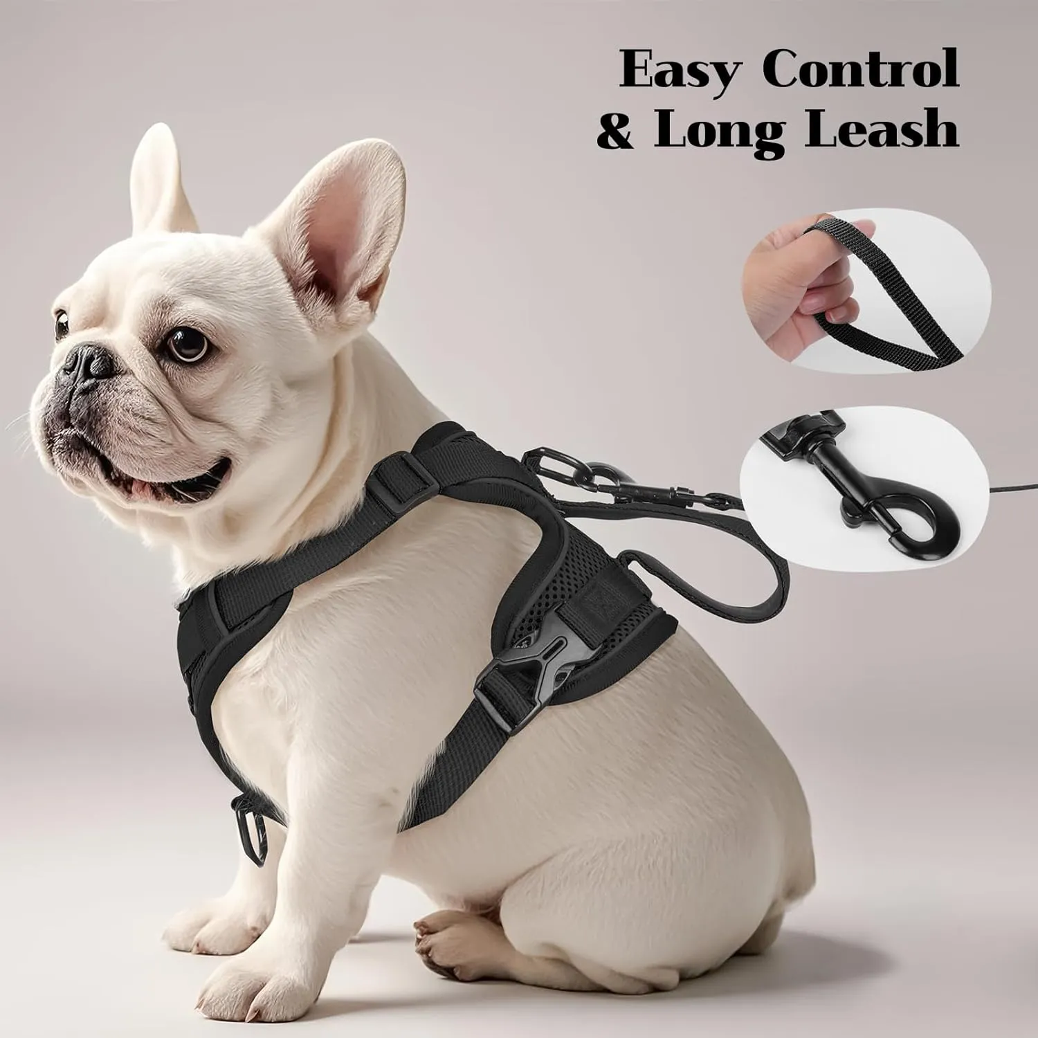 Small Dog Harness and Leash Set Adjustable Tactical Vest Breathable Puppy Harness with Handle for Walking Training Reflective XS Dog Harness