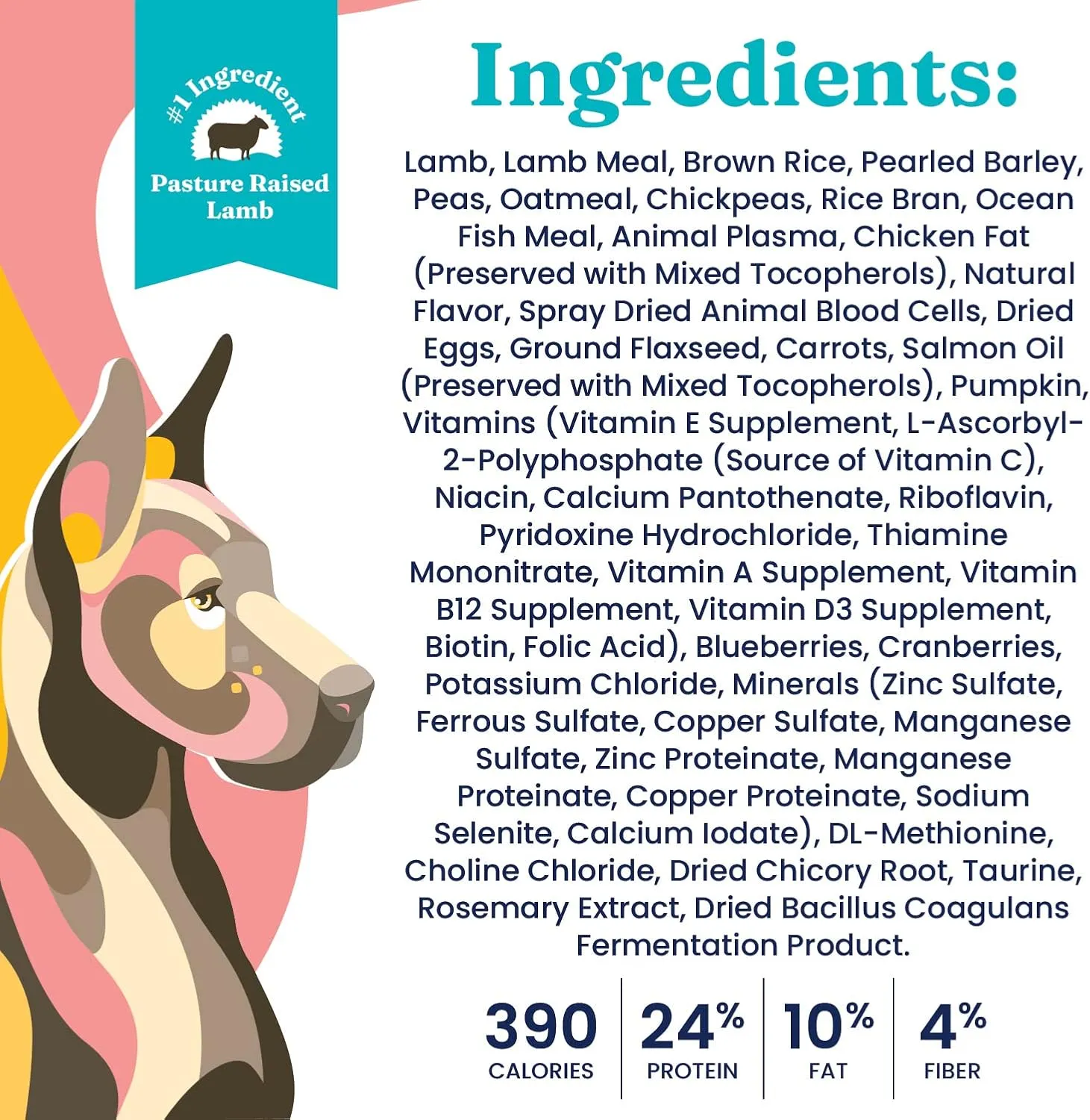 Solid Gold Dry Dog Food for Adult & Senior Dogs - Made with Real Lamb & Brown Rice - NutrientBoost Hund-N-Flocken Healthy Dog Food for Weight Management & Digestive Support - 4 LB Bag