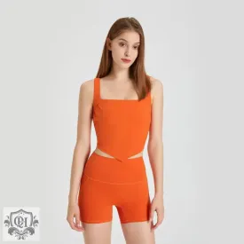 Square Collar Yoga Bra - Shockproof Sports Vest