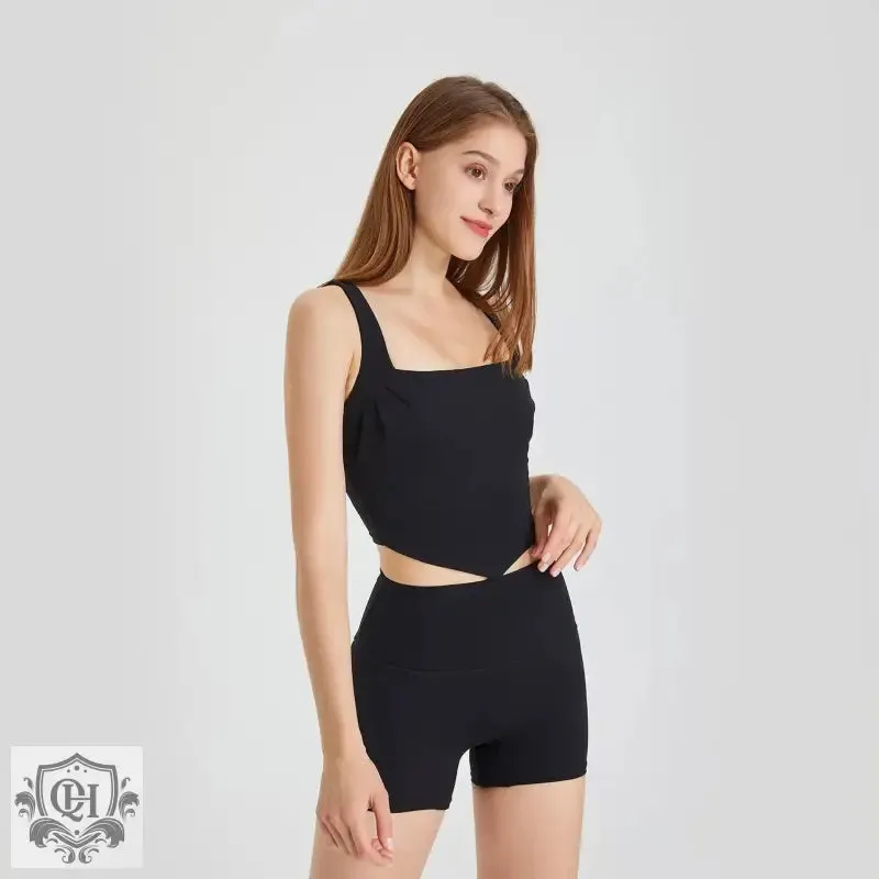 Square Collar Yoga Bra - Shockproof Sports Vest