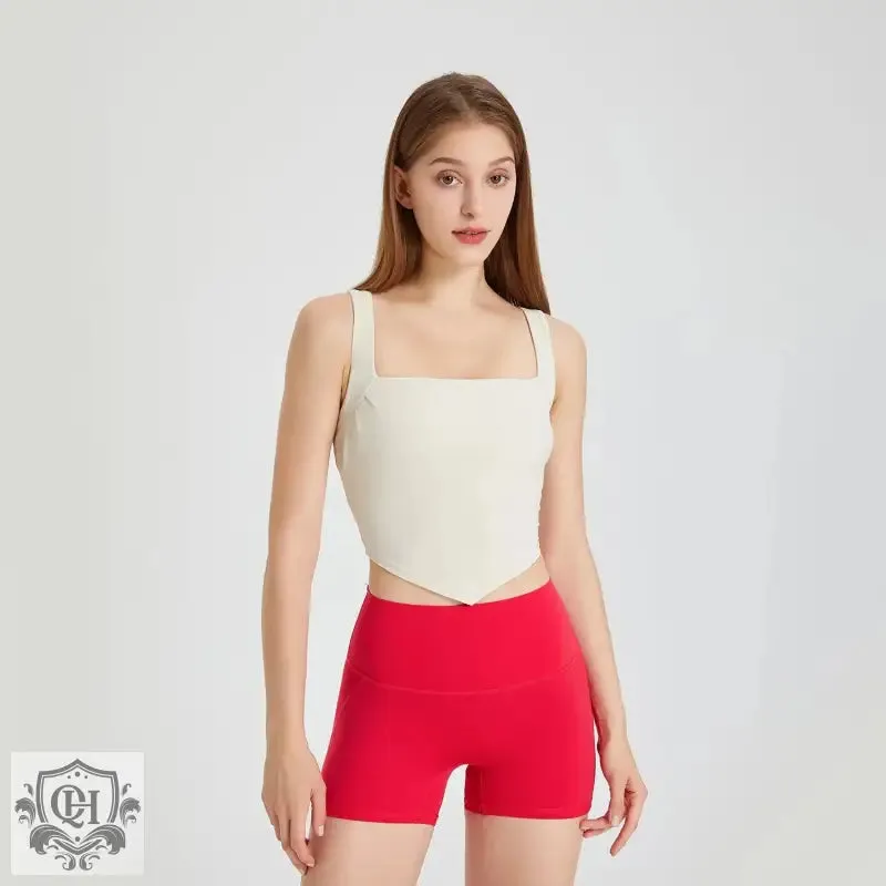 Square Collar Yoga Bra - Shockproof Sports Vest