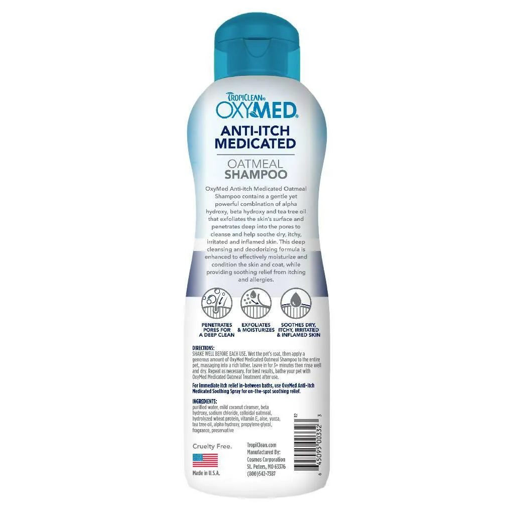 Tropiclean Oxy-Med Medicated Anti-Itch Oatmeal Deep Cleansing Shampoo (20 oz)
