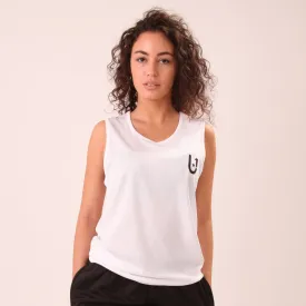 UNIFY White Performance Vest Top Women - Athletic White Ladies Vest Tops