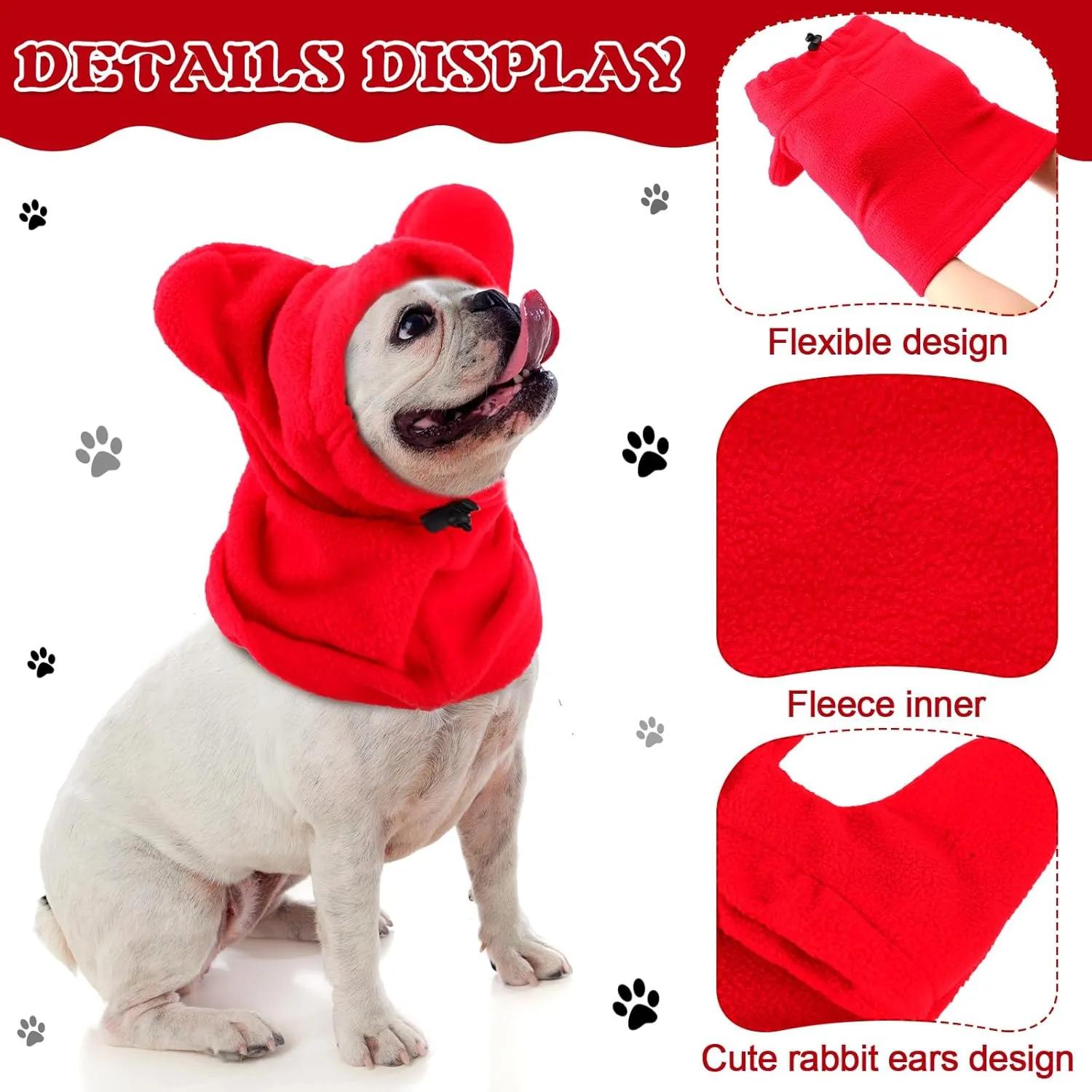 Winter Dog Hats Quiet Ears for Dogs Ear Muffs Pet Neck Warmer Scarf Hoodie Noise Protection Cover Beanie Head Wrap Costume for Medium to Large Pet Cats