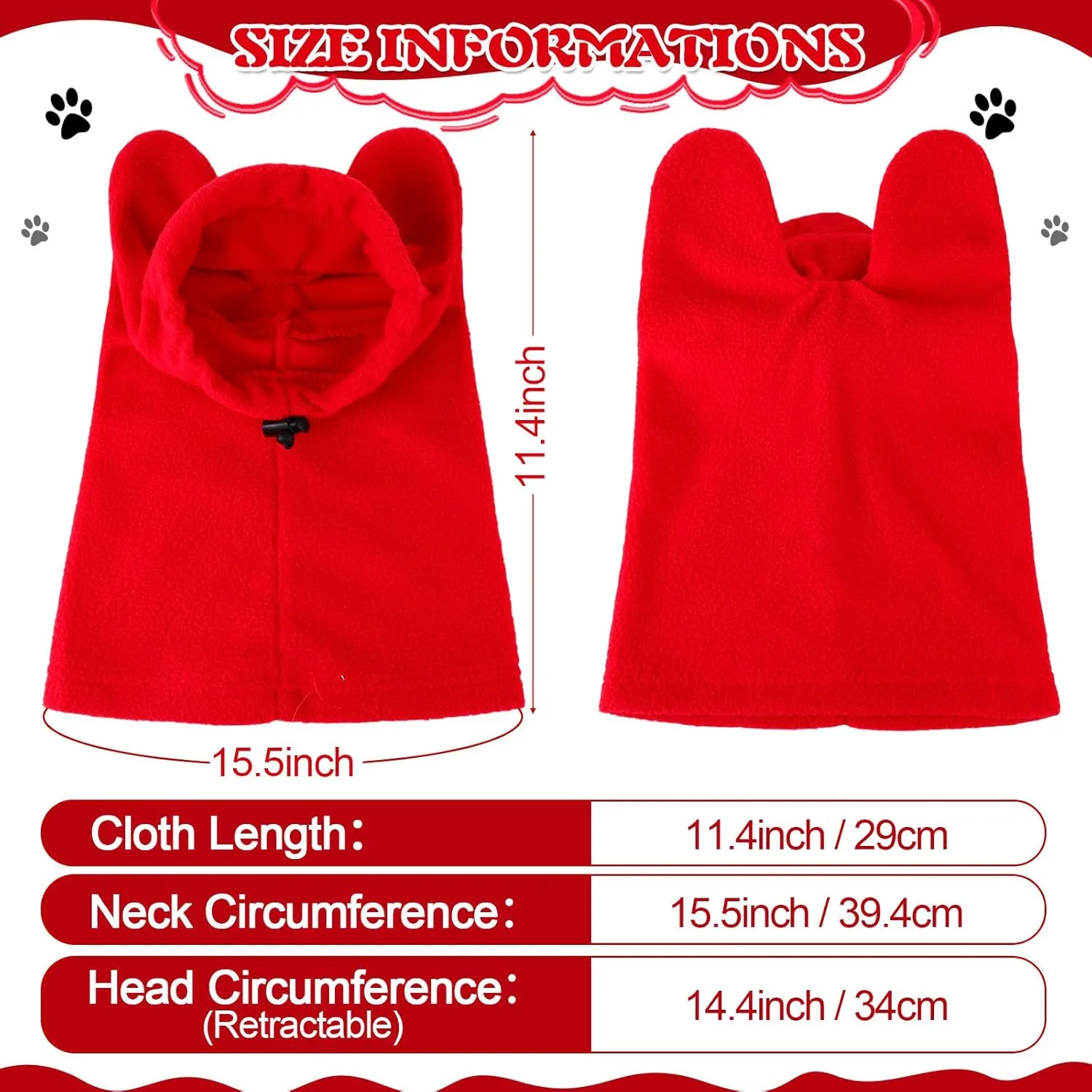Winter Dog Hats Quiet Ears for Dogs Ear Muffs Pet Neck Warmer Scarf Hoodie Noise Protection Cover Beanie Head Wrap Costume for Medium to Large Pet Cats